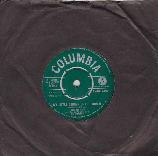 Ruby Murray – My Little Corner Of The World (Columbia 1960) 7" vinyl single VG/-