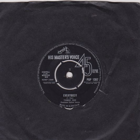 Tommy Roe – Everybody (HMV 1963) 7" vinyl single VG/-