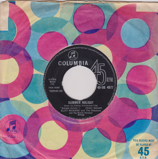 Cliff Richard And The Shadows ‎– Summer Holiday (Columbia 1963) 7" vinyl single VG/VG jukebox