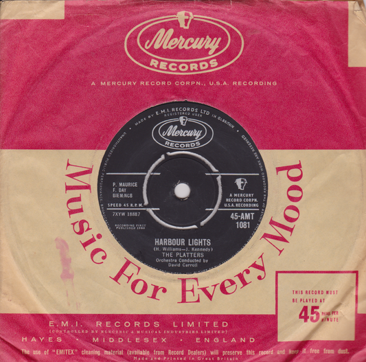The Platters ‎– Harbour Lights (Mercury 1960) 7" vinyl single VG/-