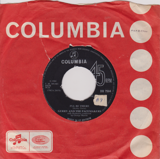 Gerry And The Pacemakers – I'll Be There (Columbia 1965) 7" vinyl single VG/G+