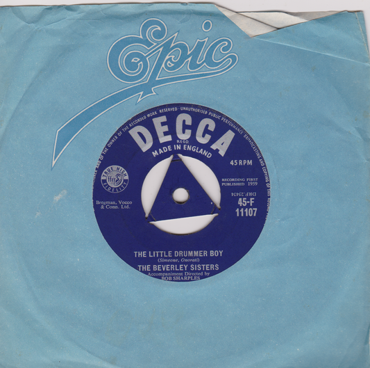 The Beverley Sisters ‎– The Little Drummer Boy (Decca 1959) 7" vinyl single VG/-