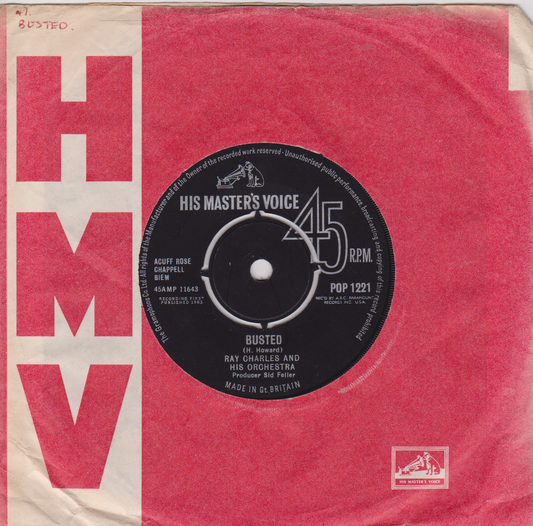 Ray Charles – Busted (HMV 1963) 7" vinyl single VG/VG