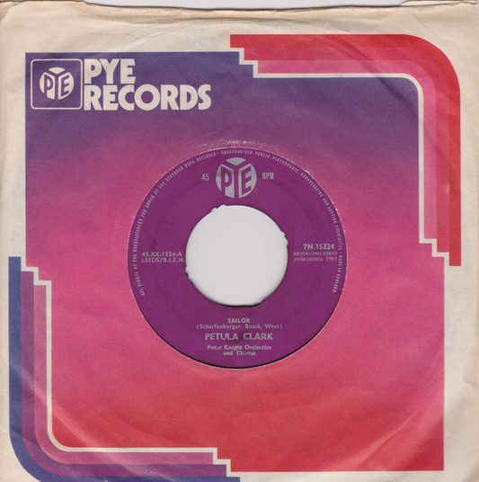 Petula Clark – Sailor (Pye, 1961) 7" vinyl single G+/- jukebox centre
