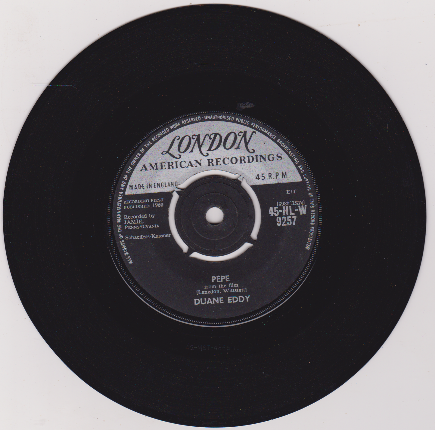 Duane Eddy - Pepe (London, 1960) 7" vinyl single VG/-