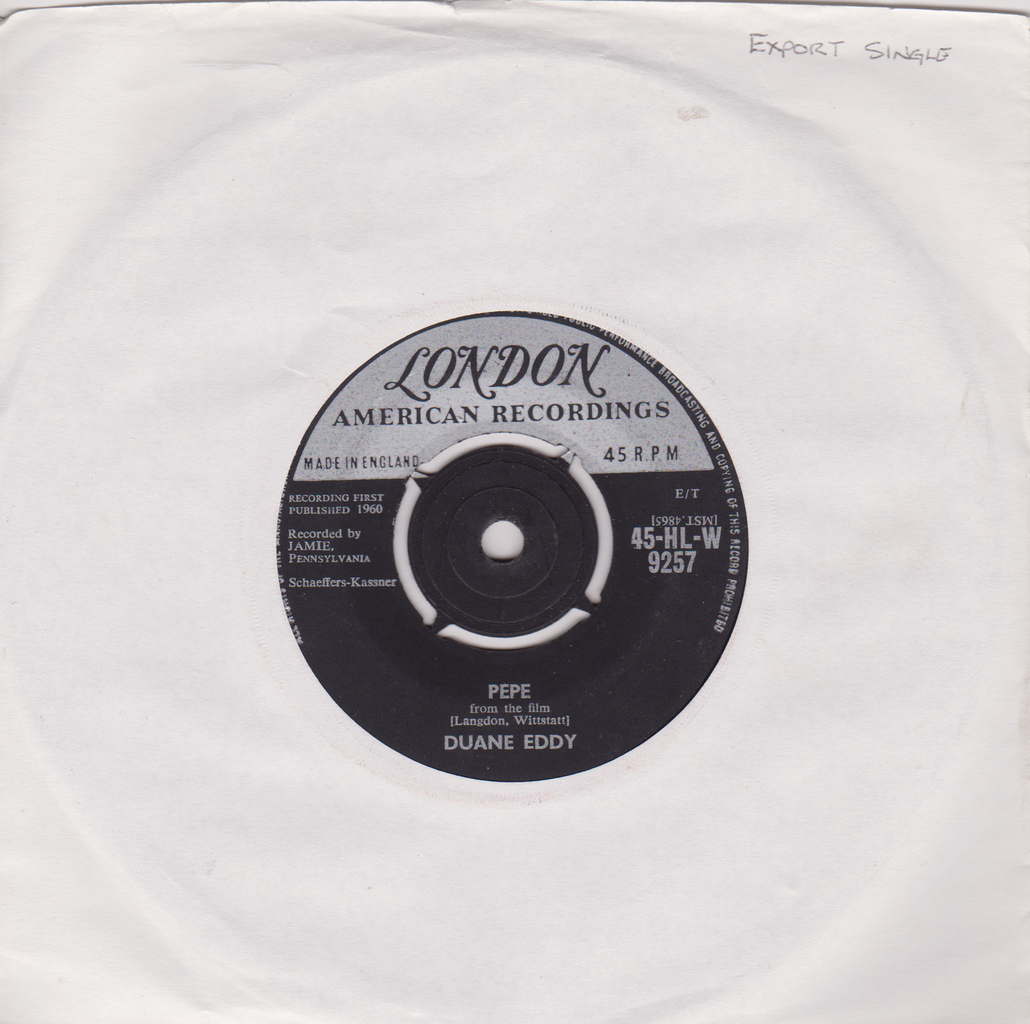 Duane Eddy - Pepe (London, 1960) 7" vinyl single VG/-