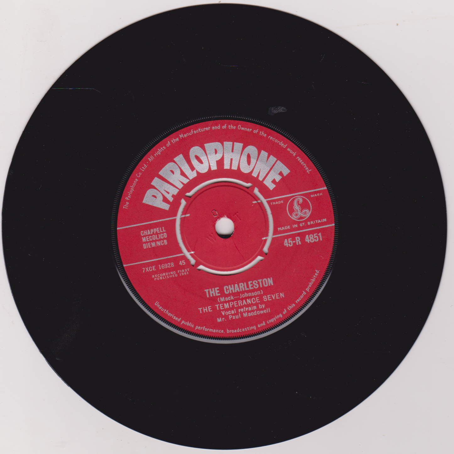 The Temperance Seven – The Charleston (Parlophone 1961) 7" vinyl single VG/-