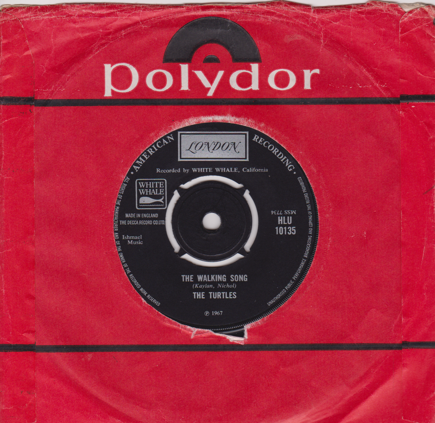The Turtles ‎– She'd Rather Be With Me (London 1967) 7" vinyl single VG/-