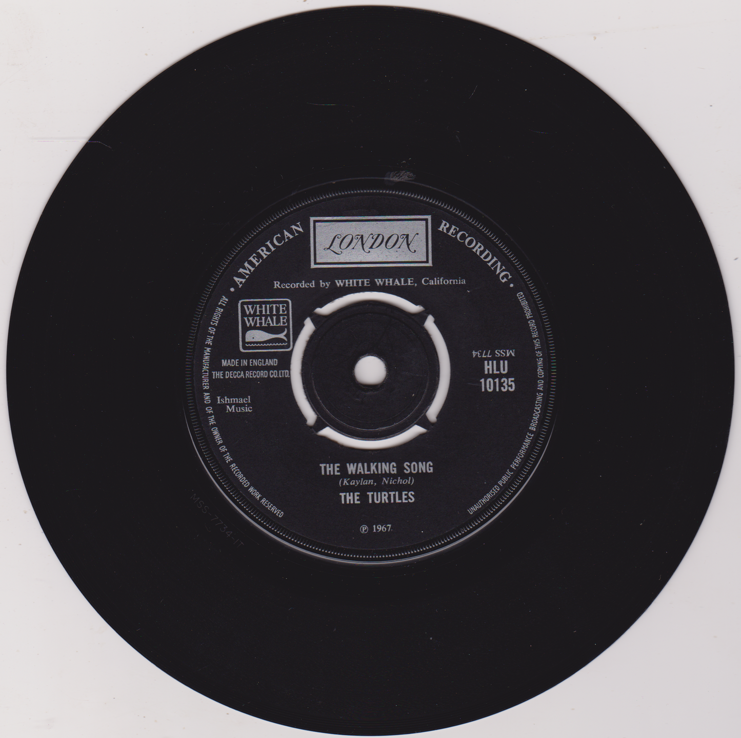 The Turtles ‎– She'd Rather Be With Me (London 1967) 7" vinyl single VG/-