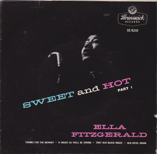 EP cover of 'Sweet and Hot Part I' by Ella Fitzgerald with a dark background and text.