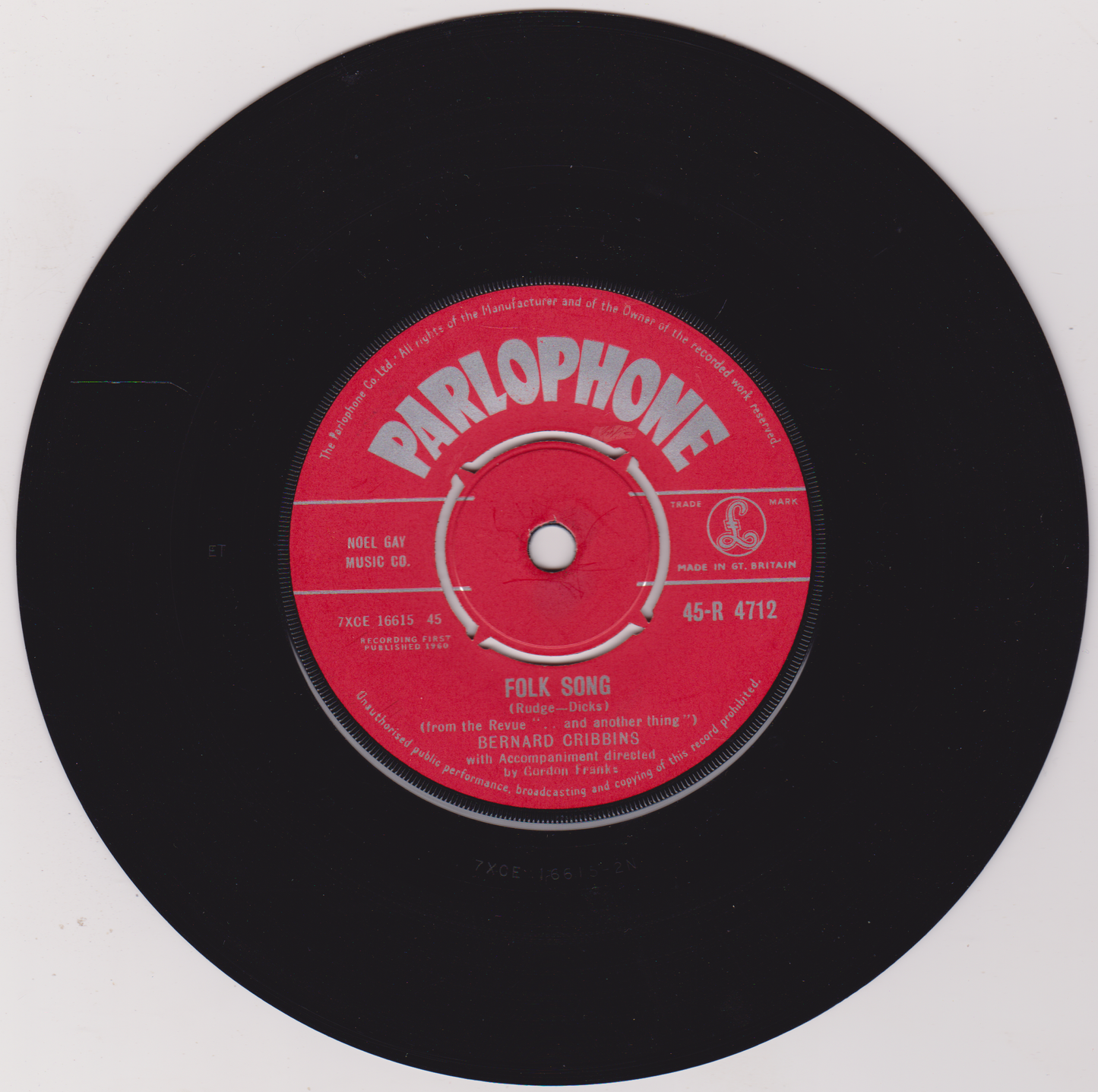 Bernard Cribbins ‎– Folk Song (Parlophone 1960) 7" vinyl single VG/-