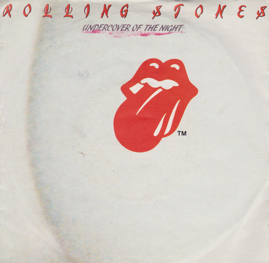 Single cover with Rolling Stones logo and text 'Undercover of the Night' on a light background