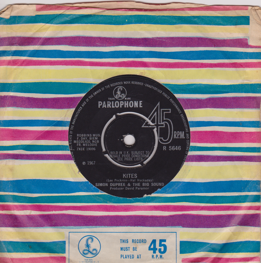 Simon Dupree & The Big Sound ‎– Kites (Parlophone 1967) 7" vinyl single VG/VG