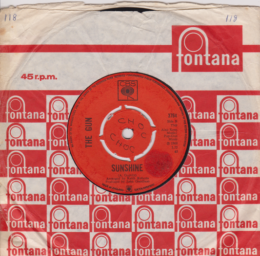The Gun ‎– Race With The Devil (CBS 1968) 7" vinyl single G+/-