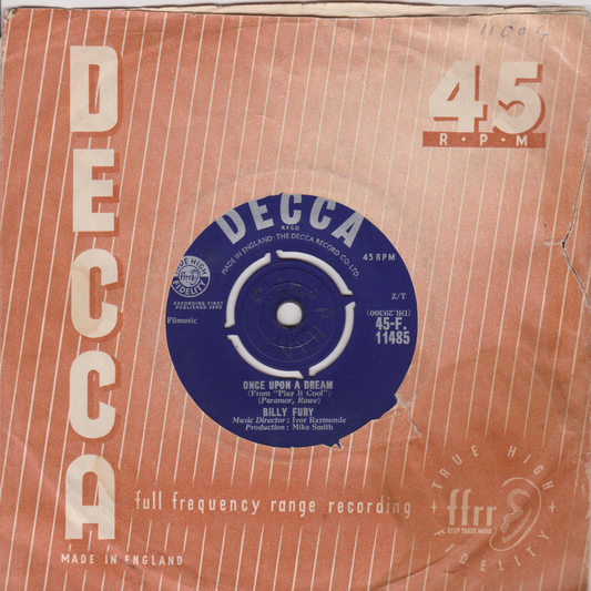 Decca record label on a pink background