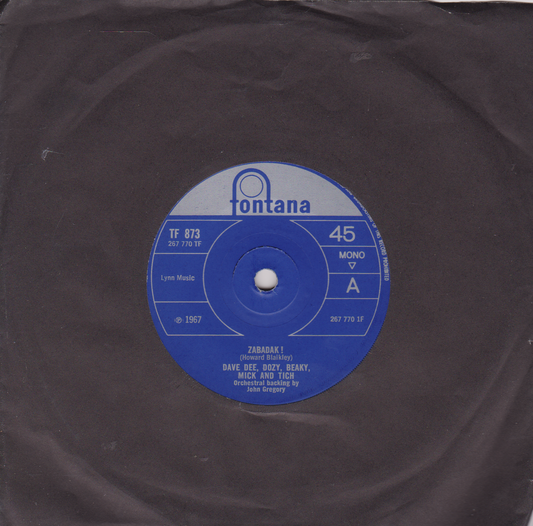 Vinyl record with a blue label featuring 'Fontana' branding on a black background