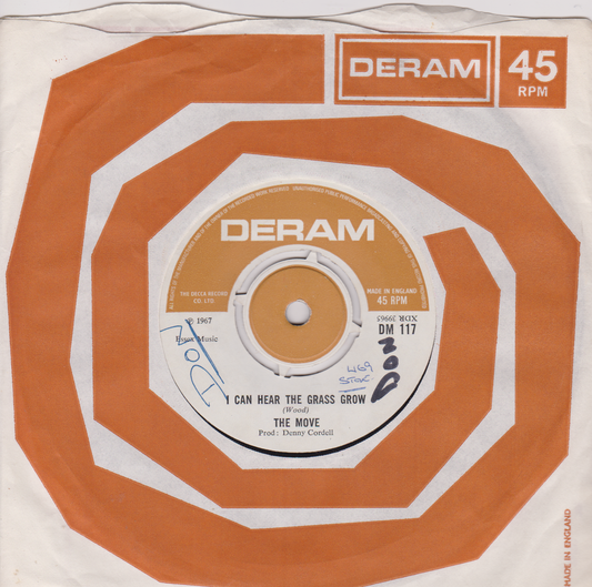 Deram record sleeve with orange border and white center