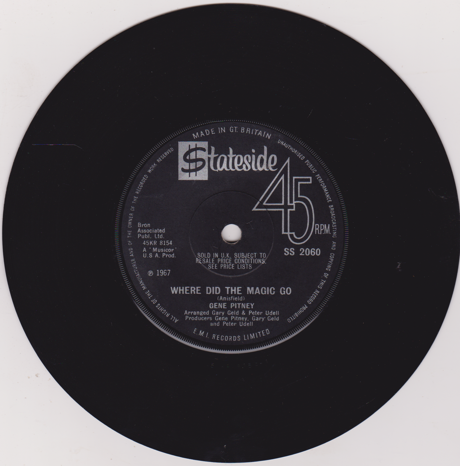 Record label with 'Stateside' branding on a white background