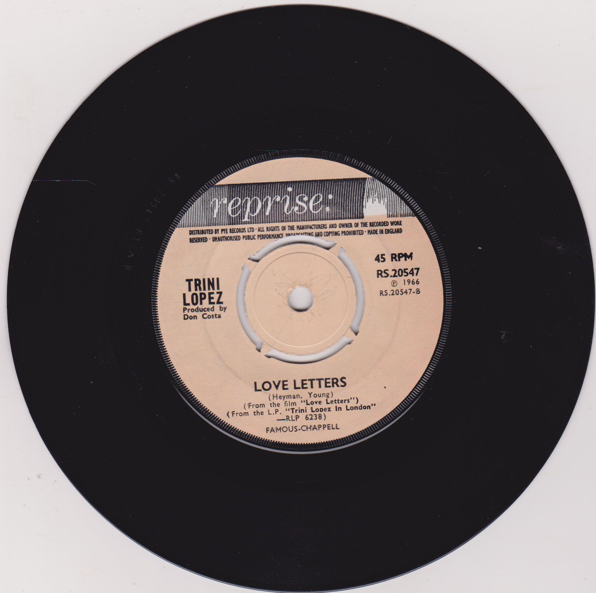 Record label with 'Reprise' on a black background