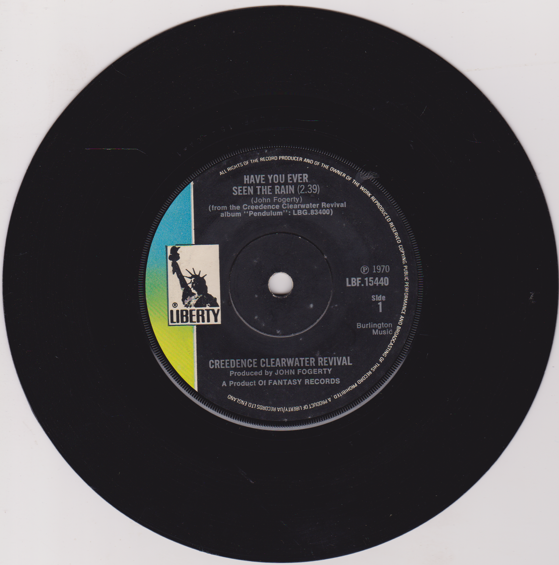 Vinyl record label with 'Liberty' logo on a white background