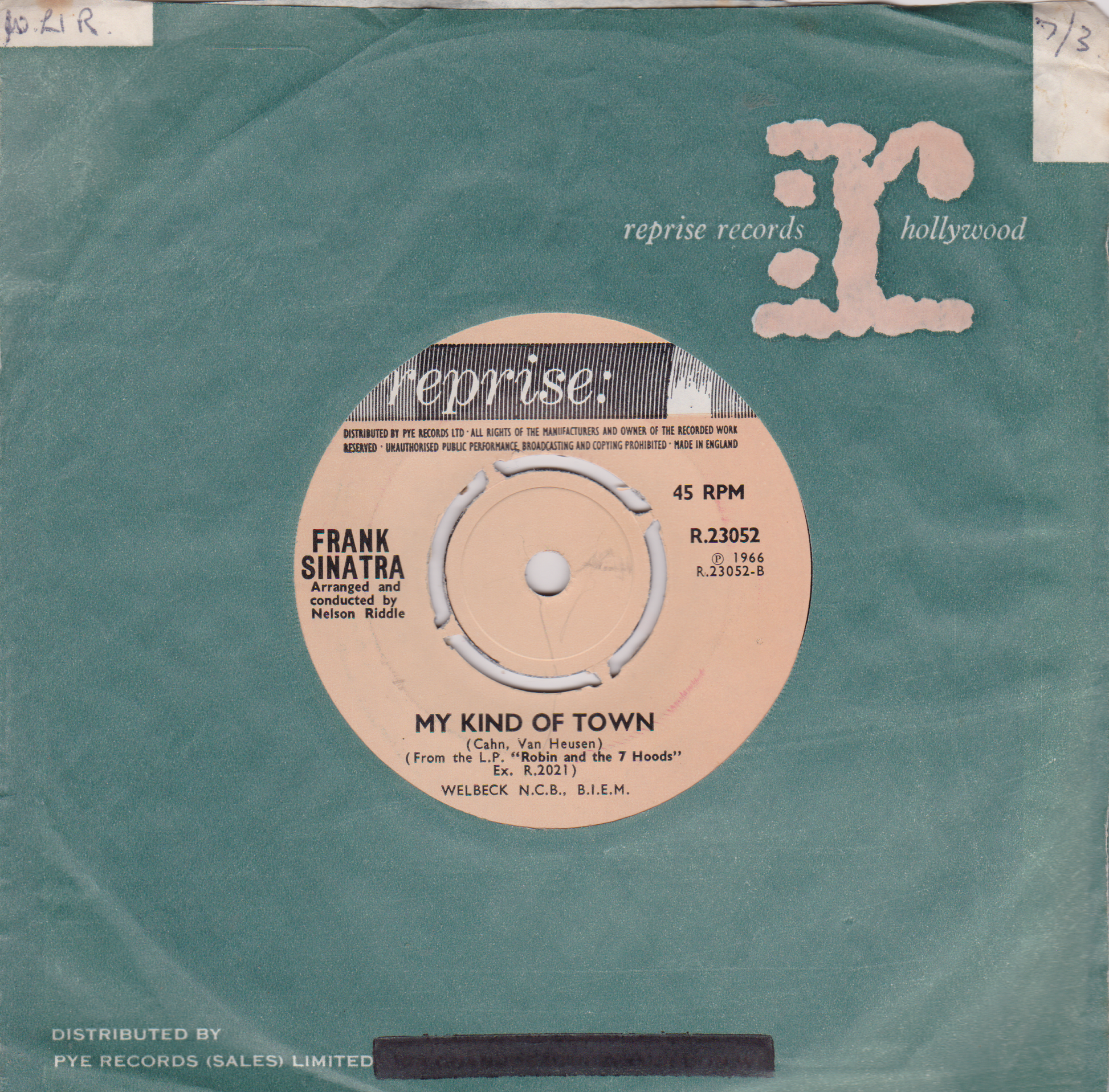 Record label with 'Reprise' and 'Frank Sinatra' on a green background