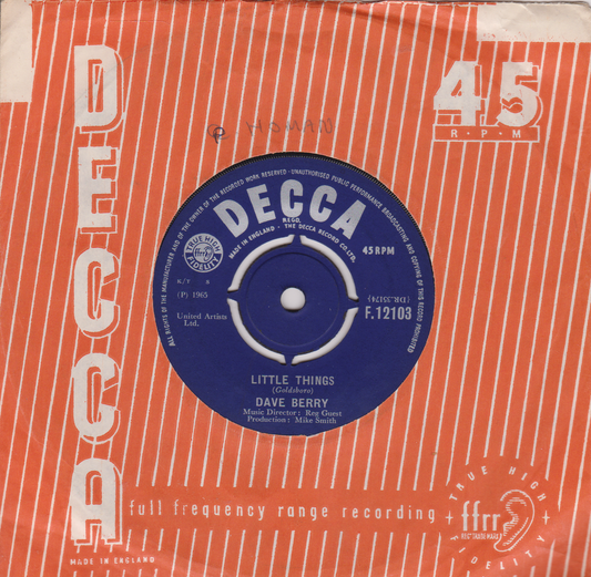 Decca record label on a red background with text and branding.