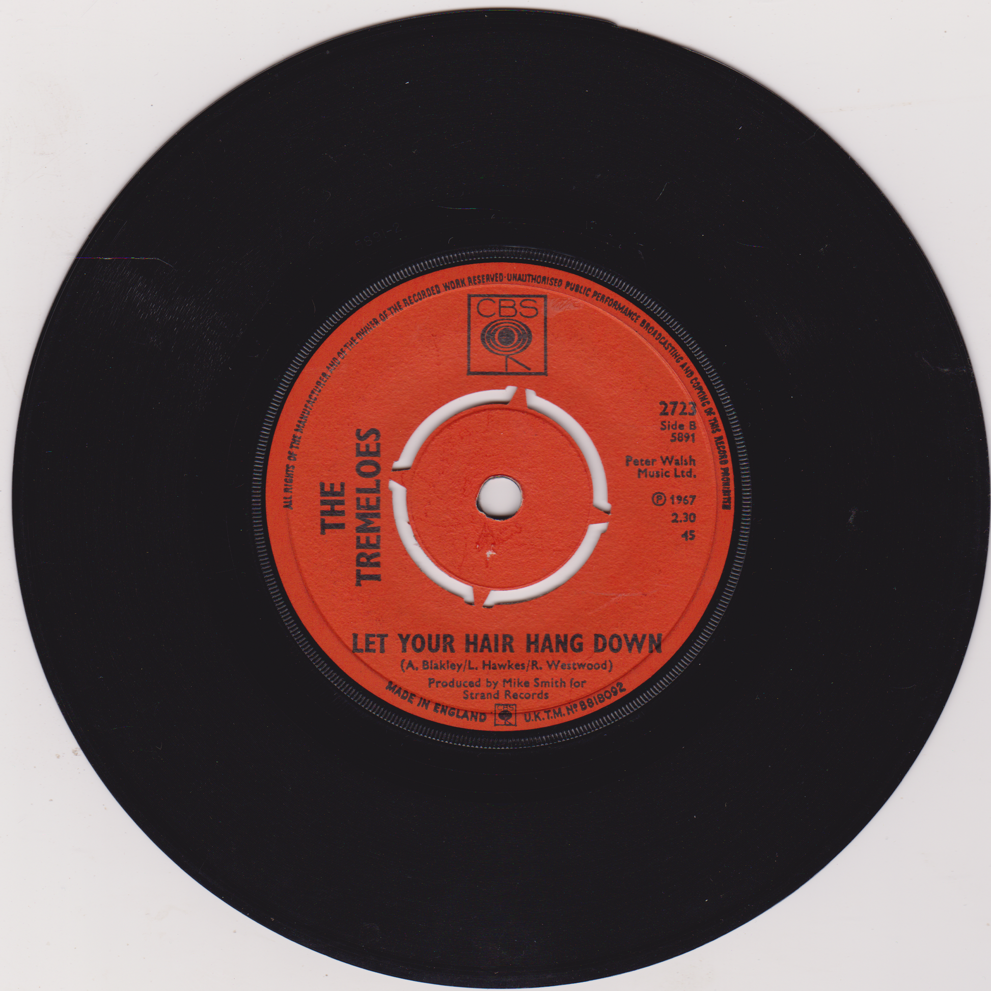 Vinyl record with red label featuring 'The Tremeloes' on a white background