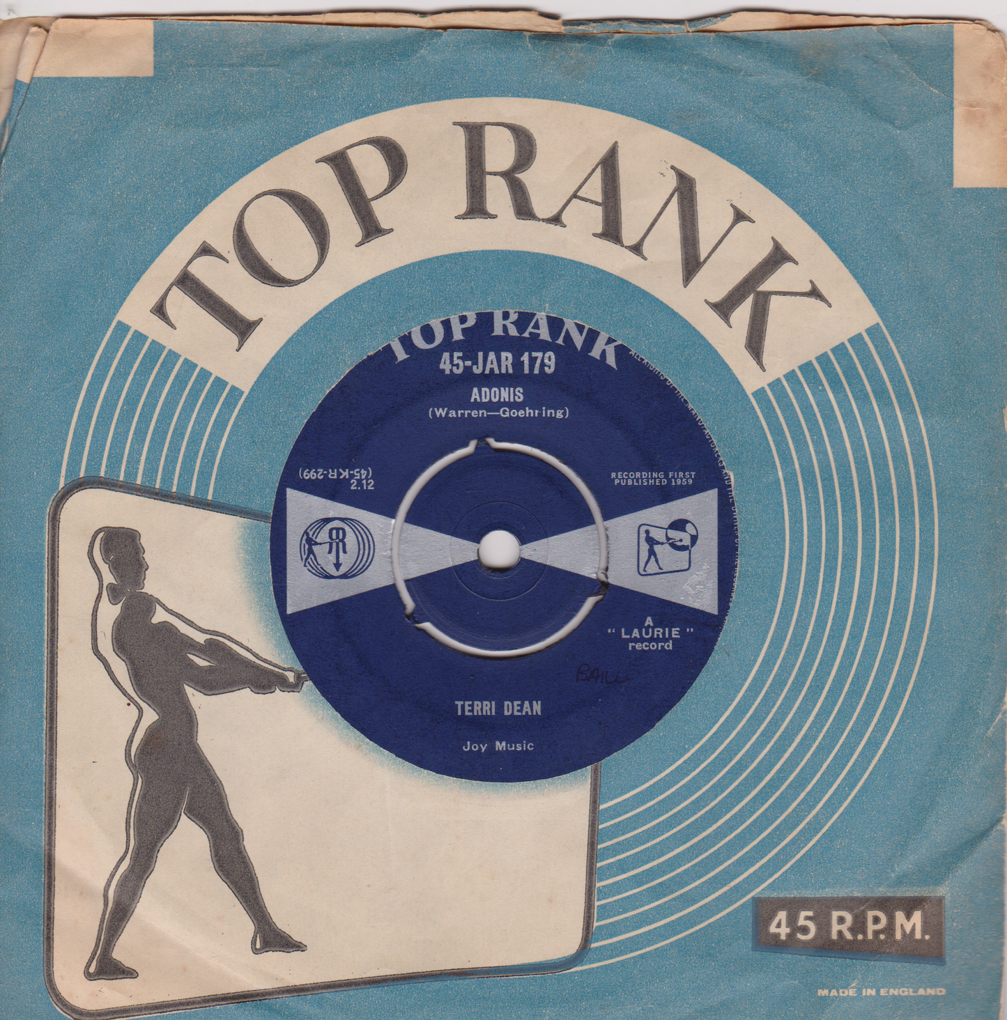 Record cover with 'Top Rank' branding and a silhouette of a boxer.