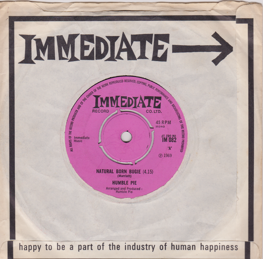Record sleeve with pink label and 'Immediate' branding