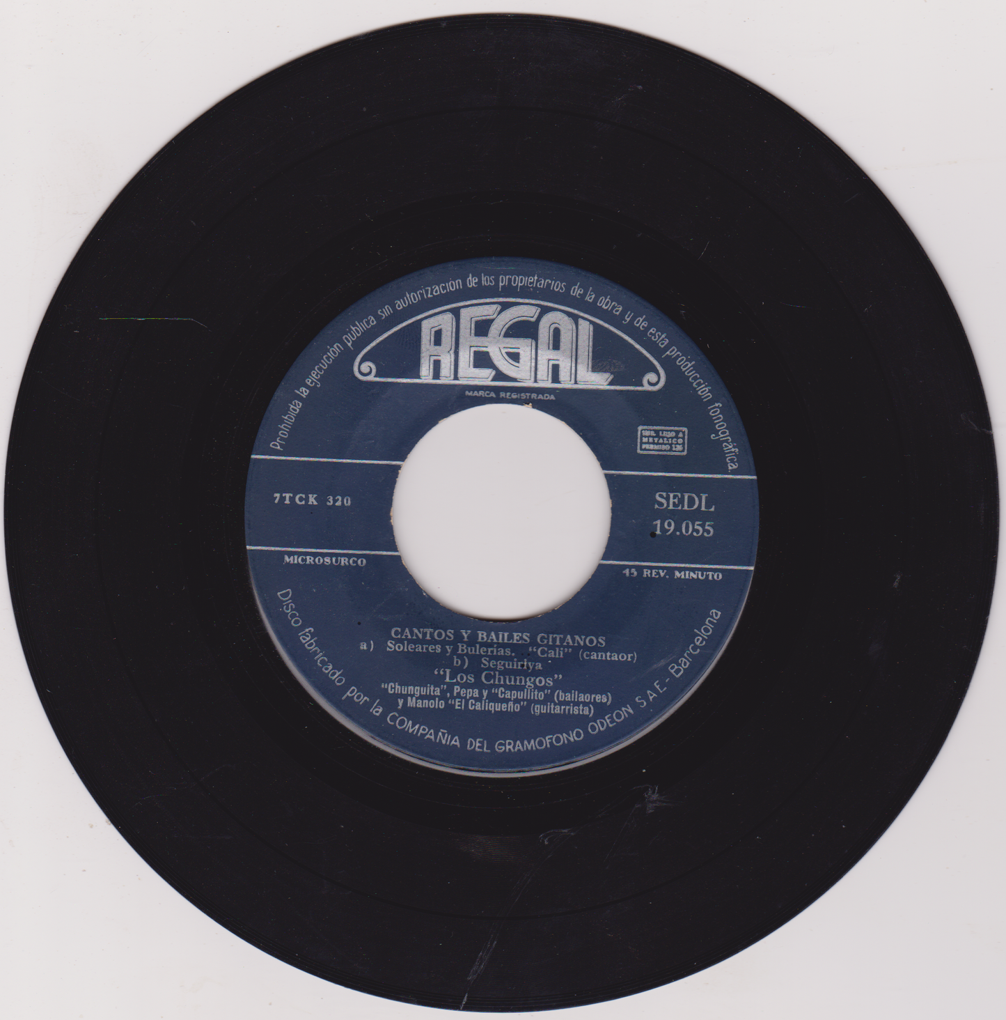 Los Chungos – Cantos Y Bailes Gitanos (Regal 1958) 7" vinyl P/S EP VG/G+ Spain jukebox