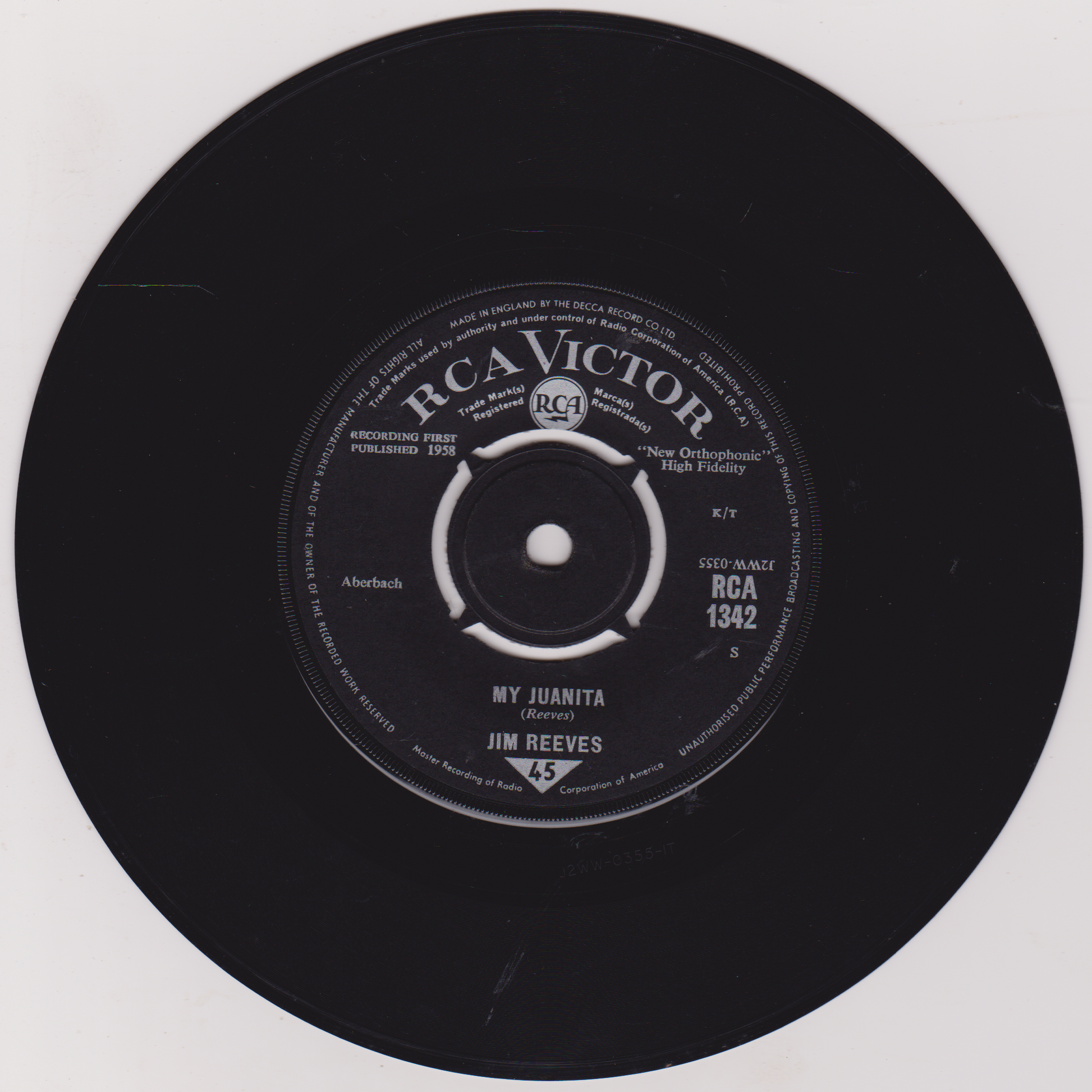 Black vinyl record with RCA Victor label on a white background