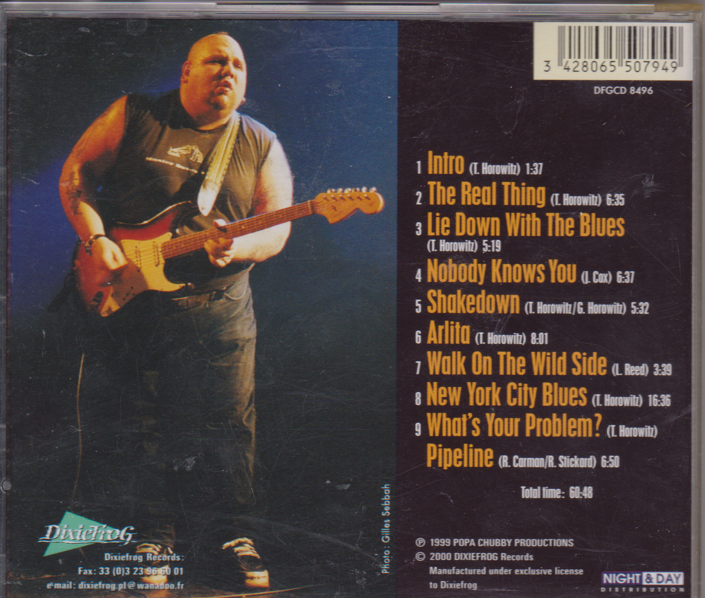 Popa Chubby ‎– One Night Live In New York City (2000) CD album