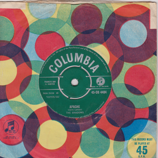 Colorful vinyl record cover with geometric pattern and Columbia label