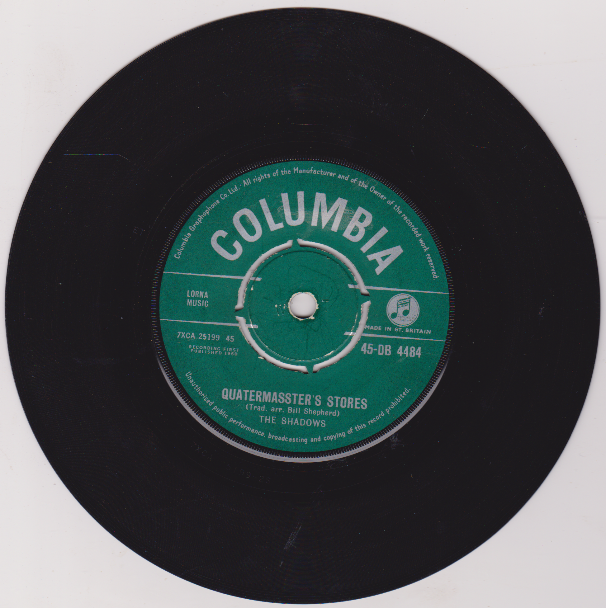 Vinyl record with a Columbia label on a white background