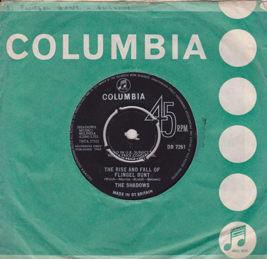 Columbia record label on a green background with white text and symbols.