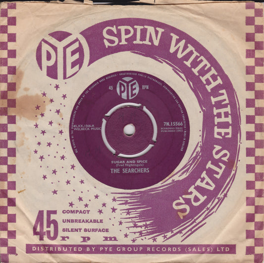 The Searchers ‎– Sugar And Spice (Pye 1963) 7" vinyl single VG/VG