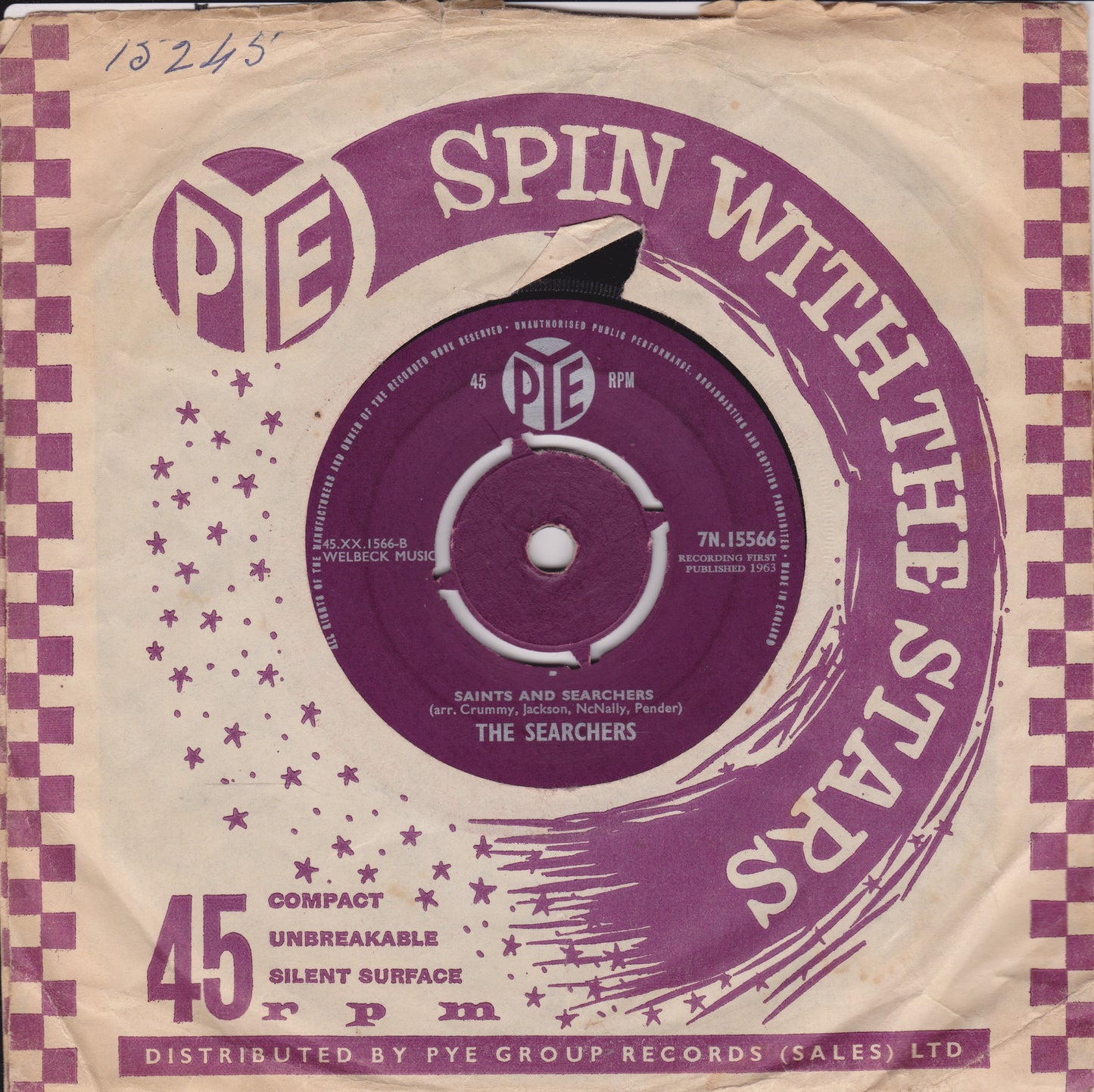 The Searchers ‎– Sugar And Spice (Pye 1963) 7" vinyl single VG/VG