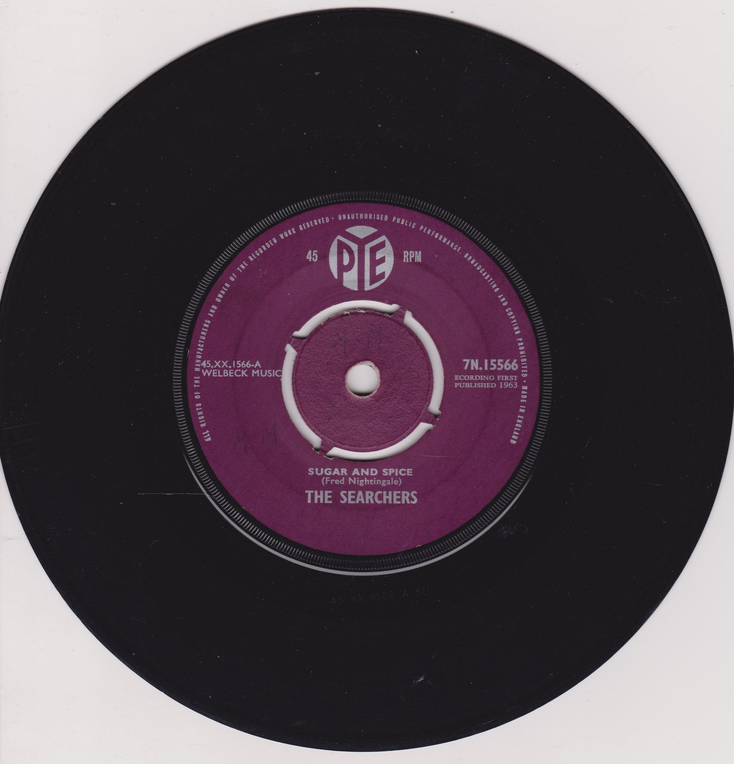 The Searchers ‎– Sugar And Spice (Pye 1963) 7" vinyl single VG/VG
