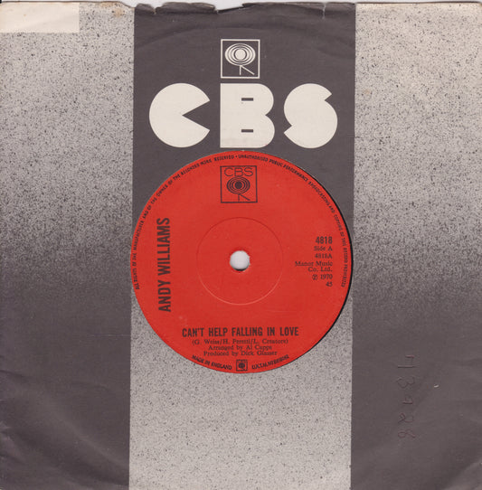 Record label with 'CBS' branding on a textured surface