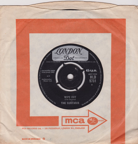 Record label with 'London' and 'mca' branding on a beige background