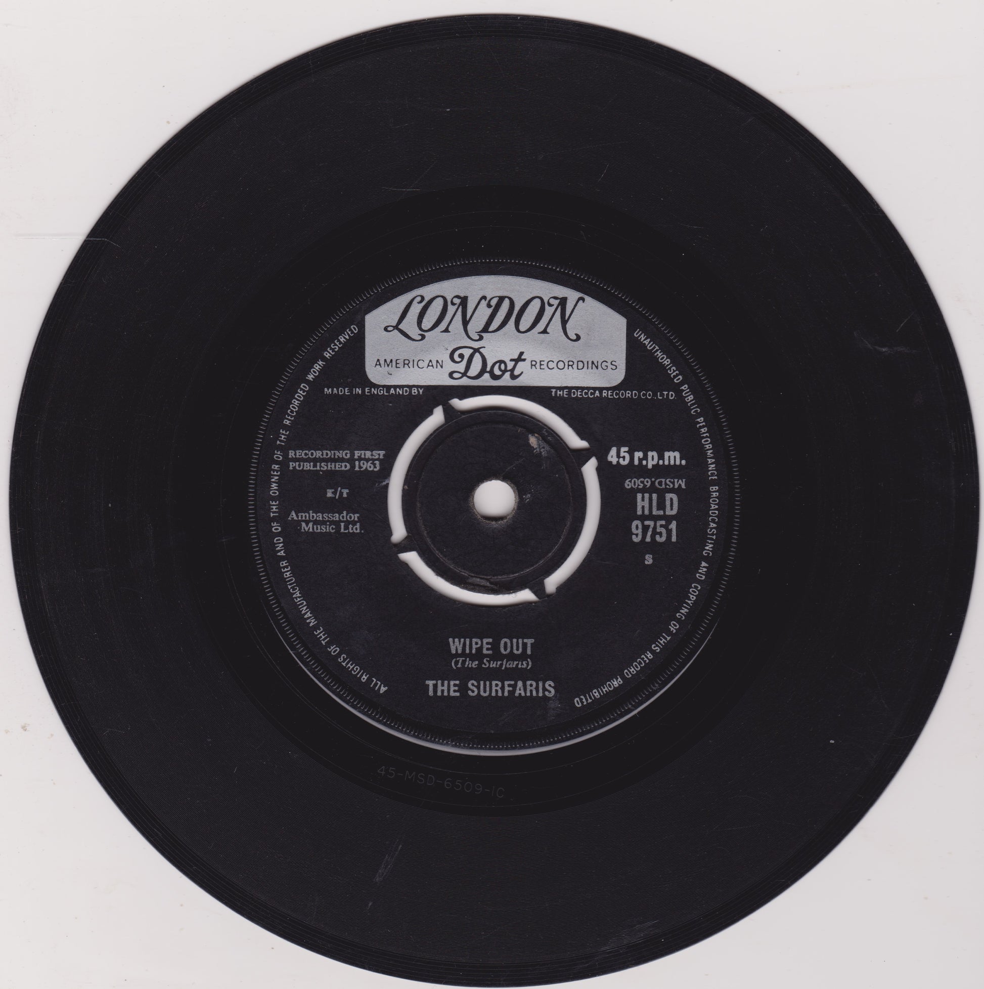 Black vinyl record with 'London Dot Recordings' label on a white background