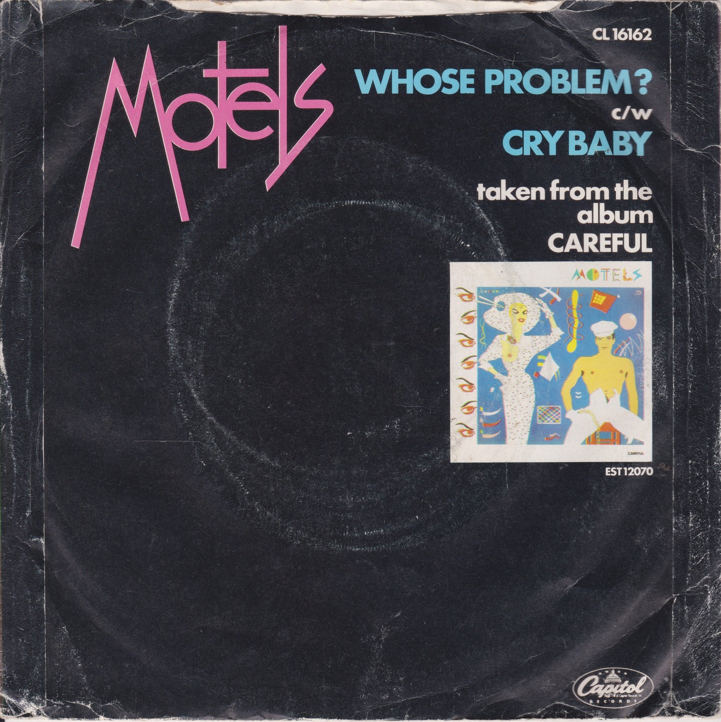 Vinyl record cover with 'Motel's' and single details