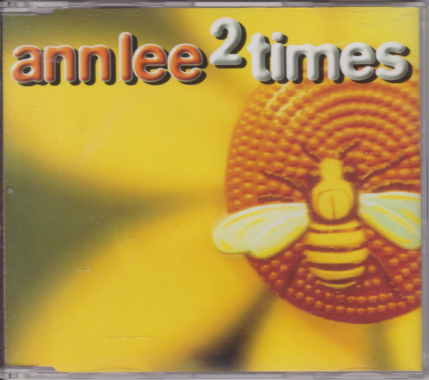 CD cover with a bee design and 'ann lee 2 times' text on a yellow background