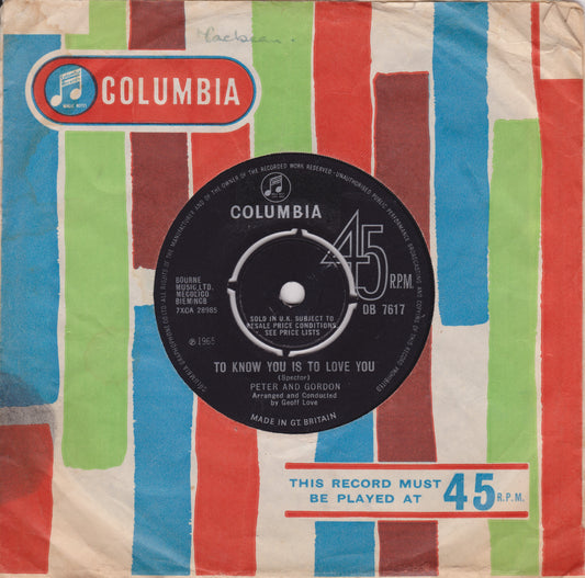 Colorful vinyl record cover with Columbia label and striped pattern