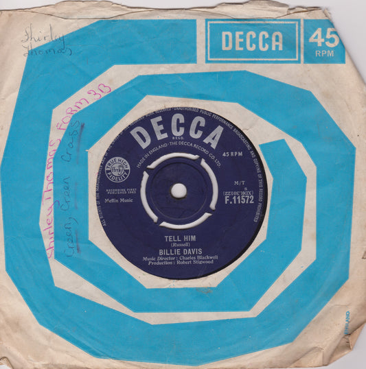 Decca record sleeve with blue and beige design