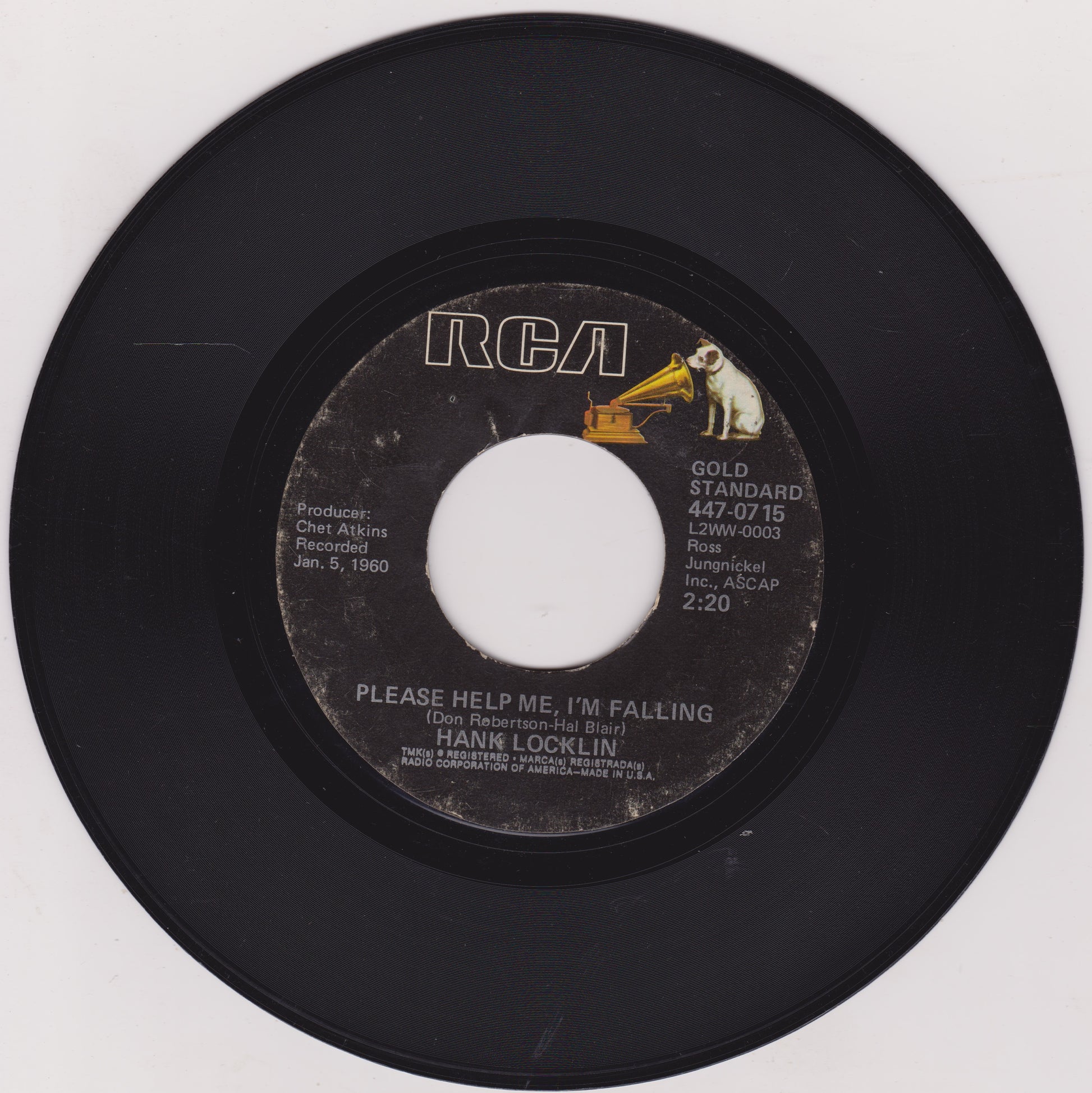 Record label with RCA logo and text on a white background