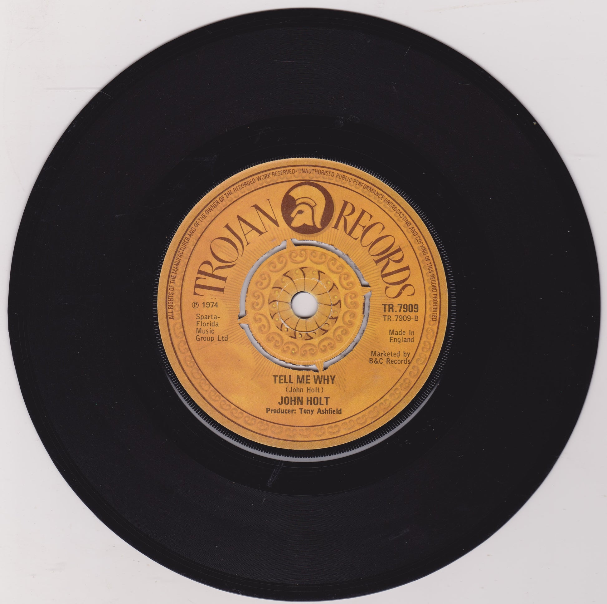 7-inch vinyl record with Trojan Records label on a white background