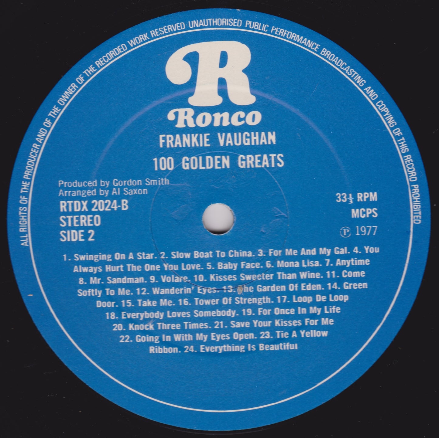 Frankie Vaughan ‎– 100 Golden Greats (Ronco 1977) 2x12" vinyl LP VG/VG