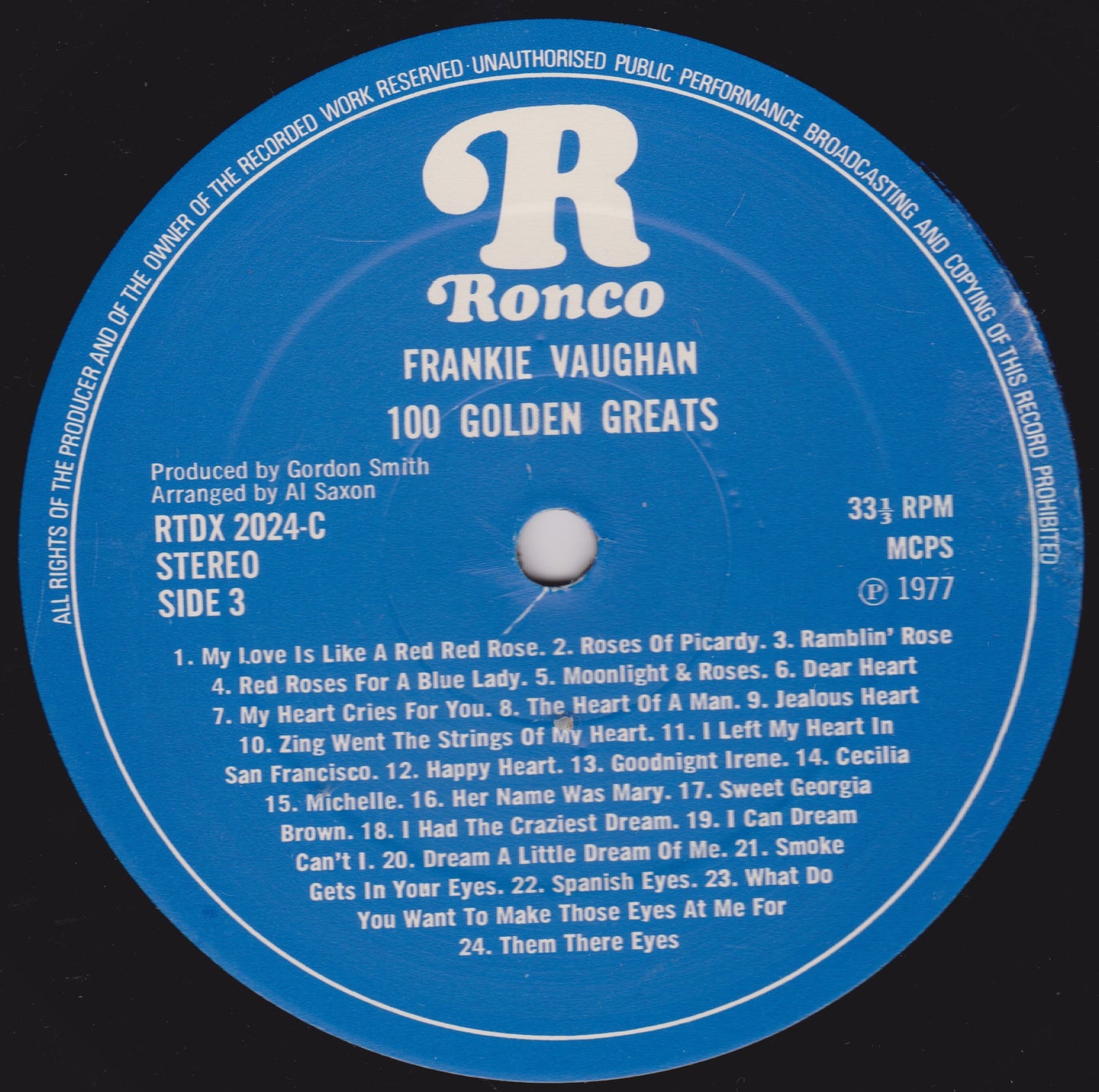 Frankie Vaughan ‎– 100 Golden Greats (Ronco 1977) 2x12" vinyl LP VG/VG