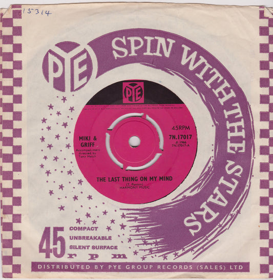 Record sleeve with pink label and purple text, featuring the PYE logo.